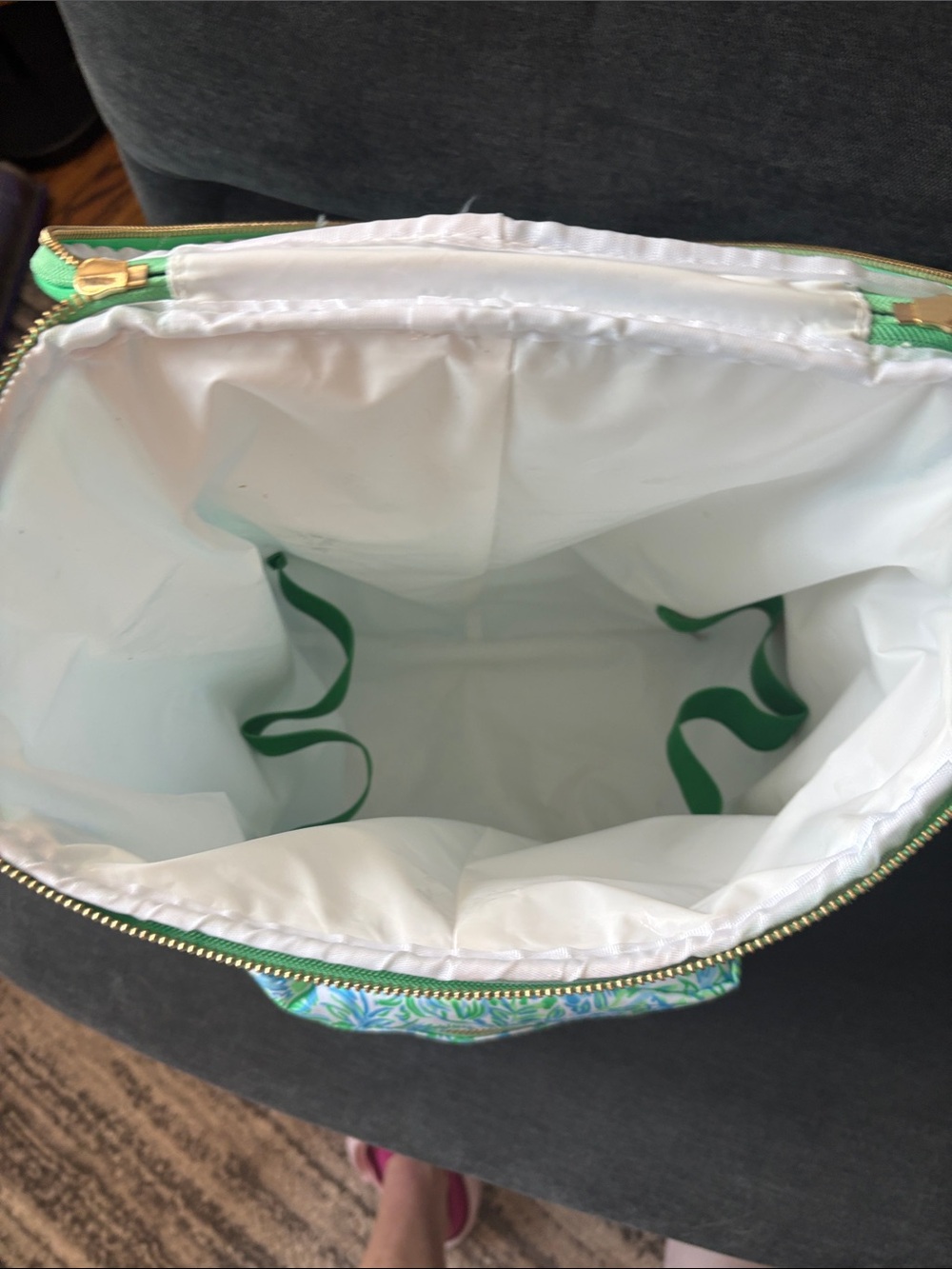 Lilly Pulitzer Aqua & Green Printed Backpack with Gold Accents - Picture 4 of 4
